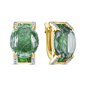 Серьги с английским замком из желтого золота