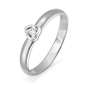 Кольцо из белого золота с бриллиантом