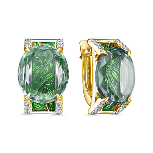 Серьги с английским замком из желтого золота