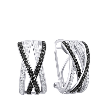 Серьги из белого золота с бриллиантами