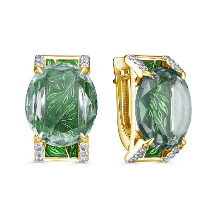 Серьги с английским замком из желтого золота