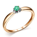 Кольцо из красного золота с изумрудом
