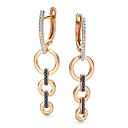 Серьги с английским замком из красного золота с бриллиантами