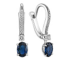 Серьги с английским замком из белого золота с бриллиантами