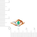 Кольцо из красного золота с агатом, фианитом