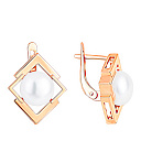 Серьги с английским замком из красного золота