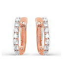 Серьги с английским замком из красного золота с бриллиантами