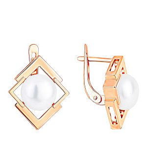 Серьги с английским замком из красного золота