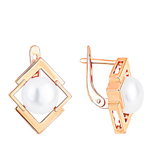 Серьги с английским замком из красного золота