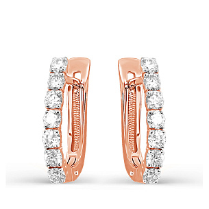 Серьги с английским замком из красного золота с бриллиантами