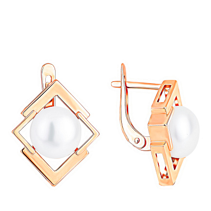 Серьги с английским замком из красного золота