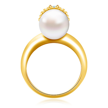 Кольцо обручальное из красного золота с бриллиантами