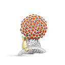 Брошь из серебра с позолотой, эмалью