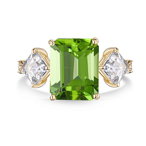 Кольцо из желтого золота с бриллиантами, топазами