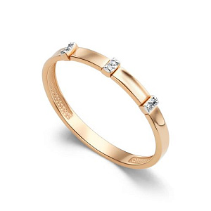 Кольцо обручальное из красного золота