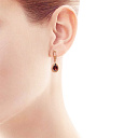 Серьги из красного золота с фианитом