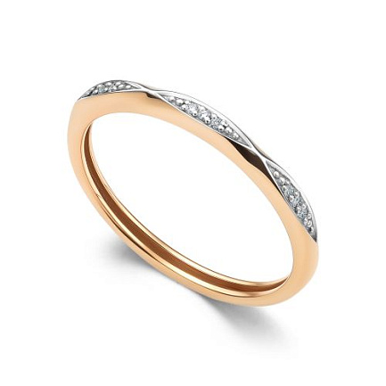 Кольцо из красного золота с бриллиантами