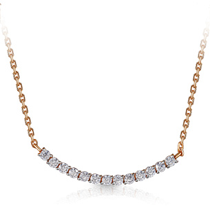 Колье из красного золота с фианитом