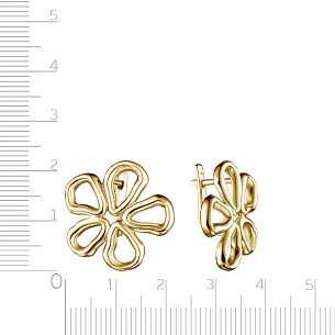 Серьги с английским замком из серебра с позолотой