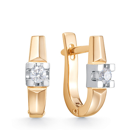 Серьги из красного золота с бриллиантами