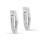 Серьги с английским замком из серебра с бриллиантами