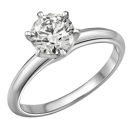 Кольцо из белого золота с бриллиантом