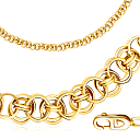 Браслет ручной работы из желтого золота, плетение флоренция