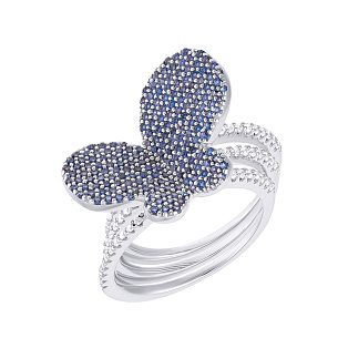 Кольцо из серебра с фианитом