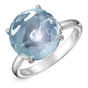 Кольцо из белого золота с бриллиантом