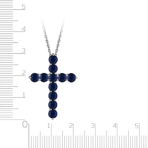 Колье из белого золота с сапфирами, плетение якорное