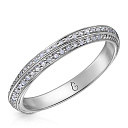 Кольцо обручальное из белого золота с бриллиантами