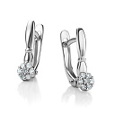 Серьги с английским замком из белого золота с бриллиантами