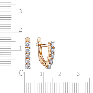 Серьги с английским замком из красного золота с бриллиантами