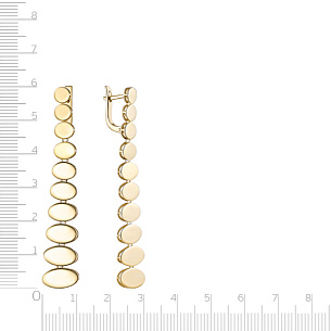 Серьги с английским замком из серебра с позолотой