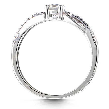 Кольцо из белого золота с бриллиантами