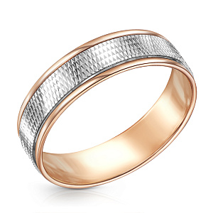 Кольцо обручальное с алмазной гранью