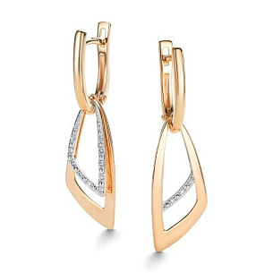 Серьги с английским замком из красного золота