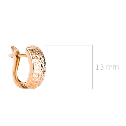 Серьги с английским замком из красного золота