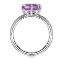 Кольцо из серебра с аметистом, эмалью