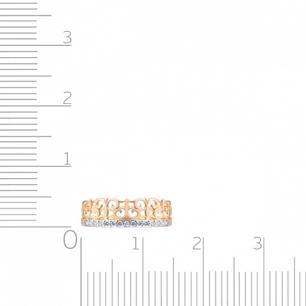 Кольцо из красного золота с фианитом