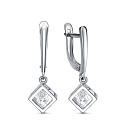 Серьги с английским замком из серебра с фианитами