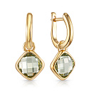 Серьги с английским замком из желтого золота с аметистом