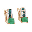 Серьги с английским замком из красного золота с бриллиантами