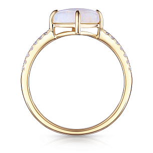 Кольцо из желтого золота с бриллиантом