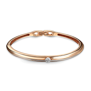 Браслет жесткий из красного золота с бриллиантом