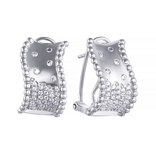 Серьги из серебра с фианитом
