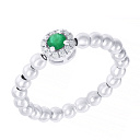 Кольцо помолвочное из белого золота с бриллиантами