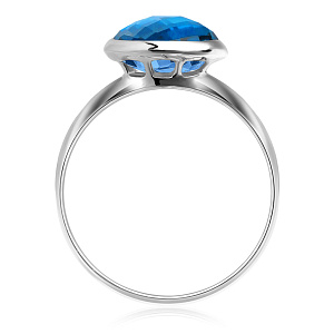 Кольцо из белого золота с топазом