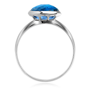 Кольцо из белого золота с топазом