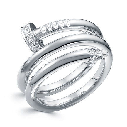 Кольцо из белого золота с бриллиантами